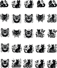 Fototapeta premium Cat With Butterfly Svg, Cute Animal Svg, funny cat meme shirt, digital download