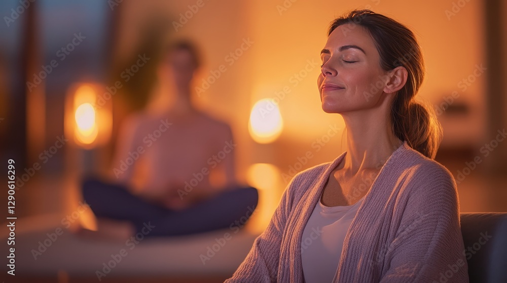 Aufkleber a holistic practitioner guiding a client through a series of mindful breathing exercises to reduce s