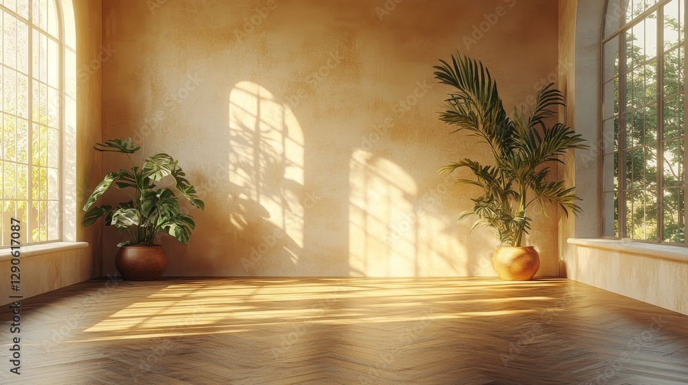 Poster decorative pampas grass arrangements in decorative vases create an inviting atmosphere in a sunlit r