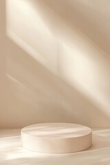 Minimalistic platform bathed in soft natural light, creating ser