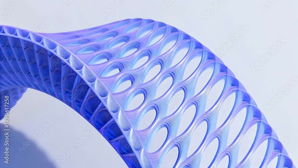 Canvas Prints 3d render illustration features a minimal geometric background with a blue wavy shape.