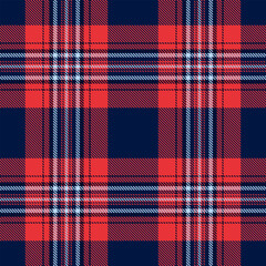 Vibrant red and navy blue plaid pattern.  Perfect for textile design, fashion, backgrounds, and website design. This classic, timeless pattern evokes feelings of warmth and tradition.