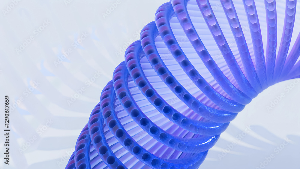 Sticker 3d render illustration features a minimal geometric background with a blue wavy shape.