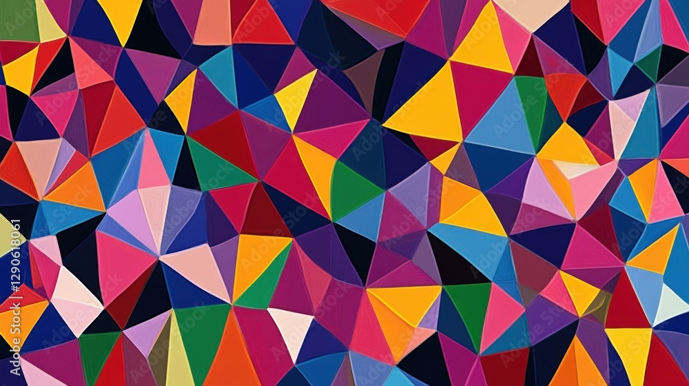 Poster a jagged, angular pattern formed from multiple triangles, creating a bold, edgy design with sharp li
