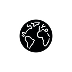 Earth simple glyph icon. Vector solid isolated black illustration.