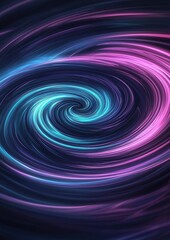 Fototapeta premium Abstract digital art piece that appears to be a spiral or vortex. the background is black, and the colors of the image are predominantly blue, pink, and purple.