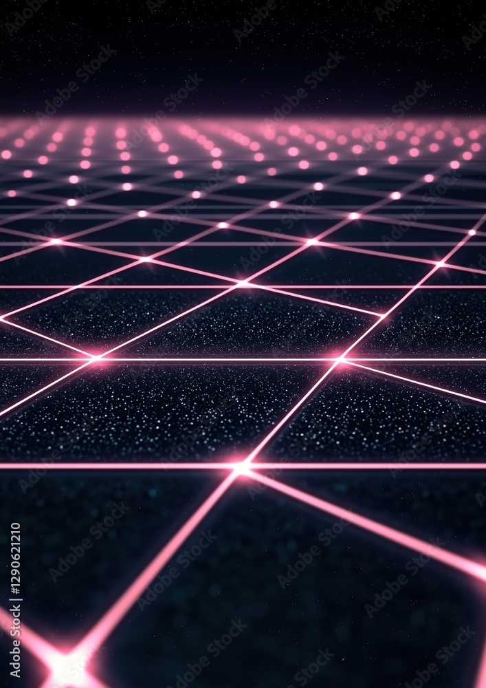 Poster digital art piece that appears to be a futuristic or sci-fi background. it has a black background wi