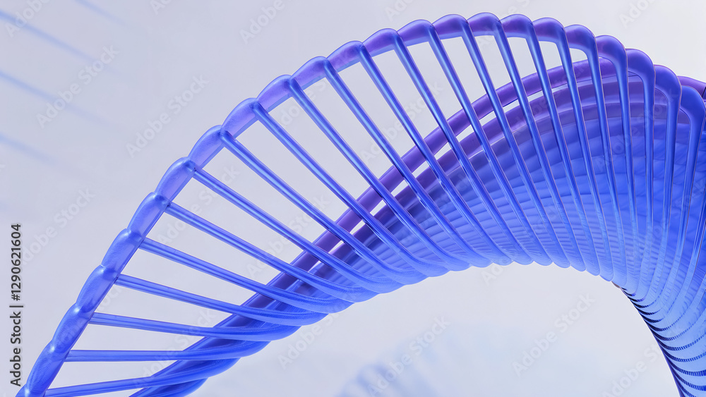 Poster 3d render illustration features a minimal geometric background with a blue wavy shape.