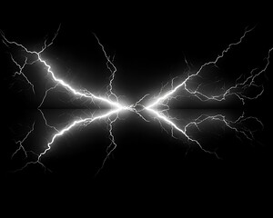 A striking display of lightning bolts against a black background