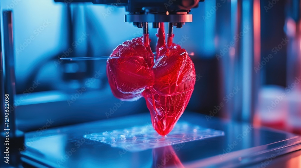 Poster researchers exploring the development of artificial organs using 3d bioprinting technology, hoping t