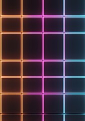 Grid of square tiles arranged in a grid-like pattern. the tiles are arranged in two rows and three columns, with each row having a different color - orange, pink, and blue.