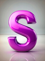 Naklejka premium 3d purple text S