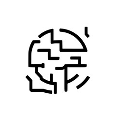 Abstract design of a circular structure with intersecting lines forming an architectural or organic pattern on a white background.