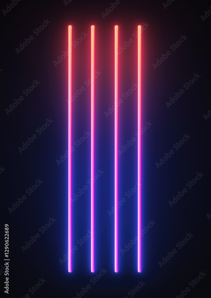 Poster digital illustration of three vertical lines in a dark blue background. the lines are arranged in a 
