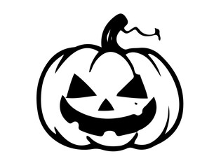 halloween pumpkin with a smile  on white background