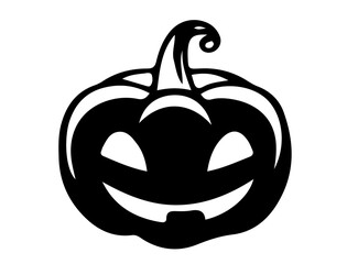 halloween pumpkin head on white background 