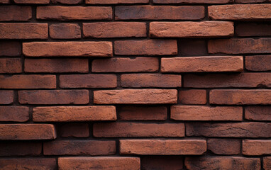Old brick wall with rustic texture and warm red tones, perfect for architectural backgrounds or design projects. uneven arrangement adds character and depth
