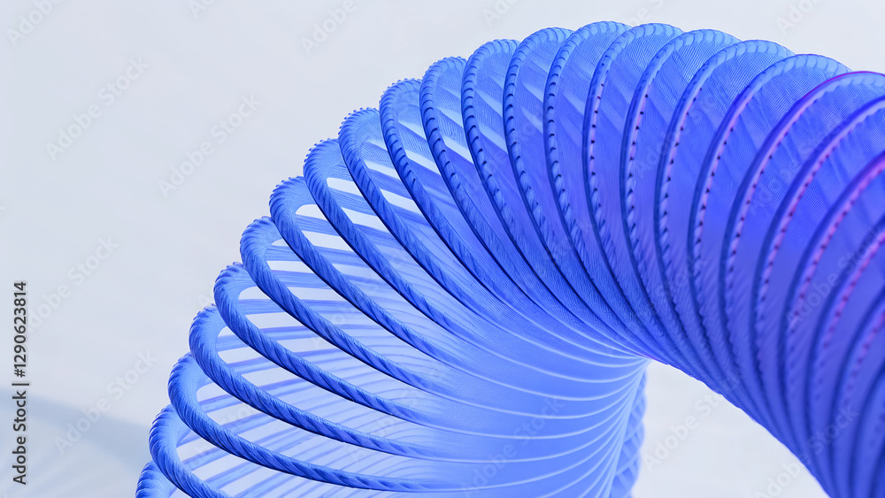 Poster 3d render illustration features a minimal geometric background with a blue wavy shape.