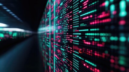 Dynamic digital landscape with vibrant neon data streams and fut