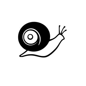 recommend clip art: Black-and-White Snail Illustration: Minimalist representation of a snail on a white background.