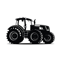 Obraz premium Tractor vector silhouette black color