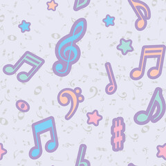 Seamless Vector Music Pattern – Decorative Musical Notes and Symbols
