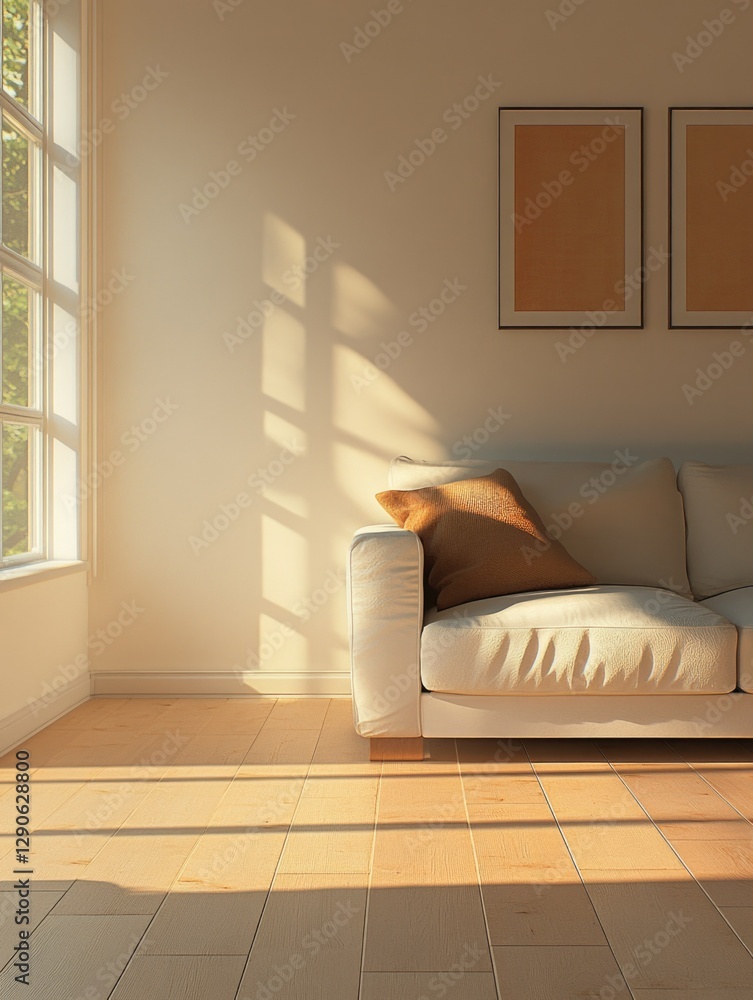 Canvas Prints Empty room with natural light and furniture.