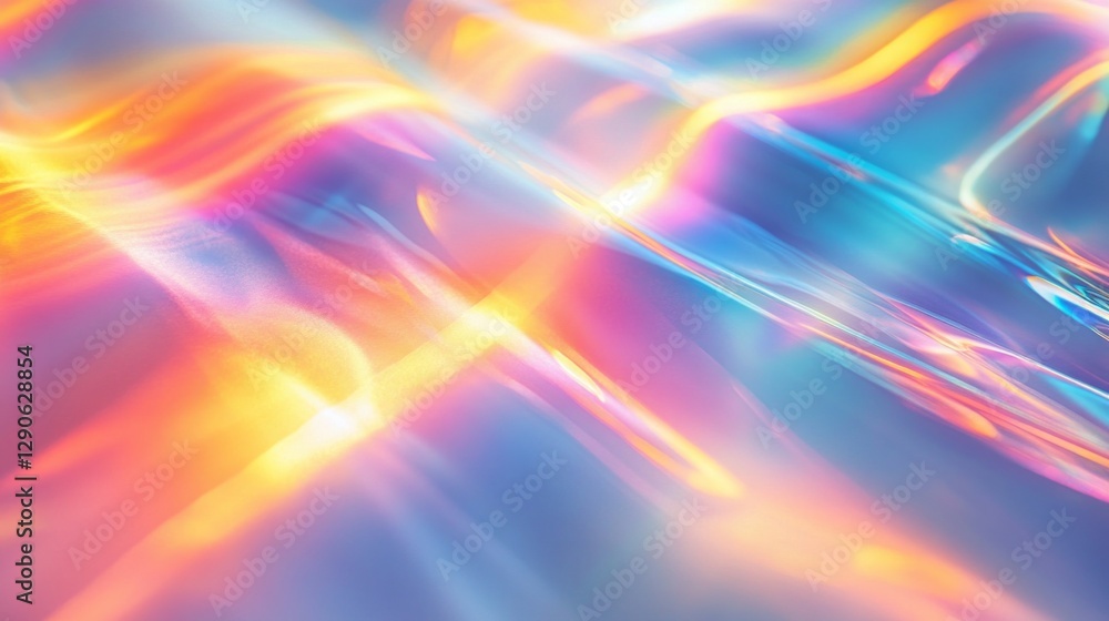 Poster A smooth surface showcases dynamic waves of vibrant rainbow colors blending seamlessly. The lively hues create an inspiring backdrop that evokes creativity and joy, inviting exploration