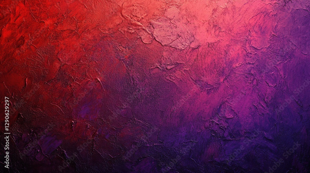 Poster a vibrant gradient background transitioning smoothly from rich red to deep purple, with a fine-grain