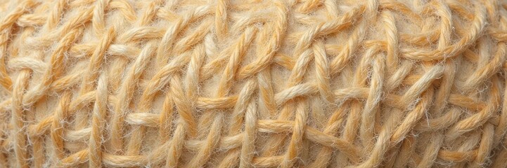 Fototapeta premium Creamy beige jute hessian, woven texture Close-up detail , natural, weave, hessian