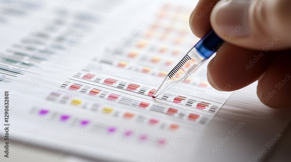 Poster scientific research dna analysis genetic testing micropipette laboratory experiment high resolution 