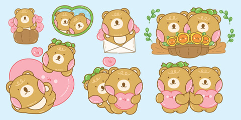 Cute Bear in Love Set