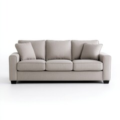 Obraz premium Cozy gray sofa designed for modern living rooms enhances comfort and style in contemporary interiors