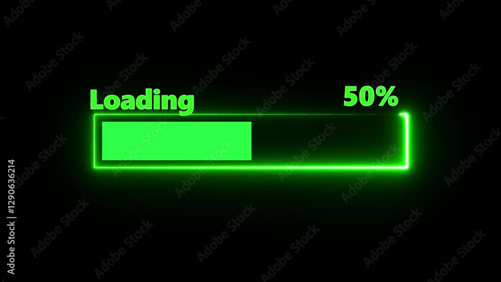 Poster neon loading icon animation