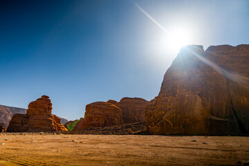 Scenic view of rock formation against sky, A Beautiful landscape from Al Ula, Saudi Arabia 