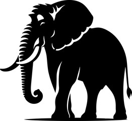 Fototapeta premium Simple Black Silhouette of an Elephant