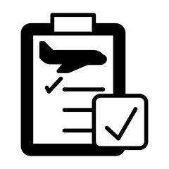 Obraz premium Plane check list icon