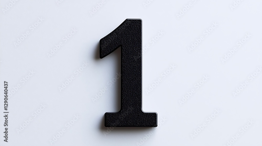 Poster a simple black number 