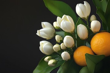 The neroli flower in bloom Citrus blossoms, with a transparent PNG.