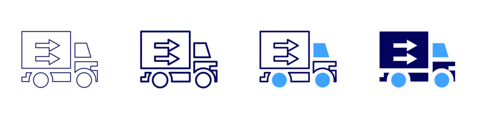 Truck bed toolbox icon in 4 different styles. Thin Line, Line, Bold Line, Duotone. Duotone style. Editable stroke