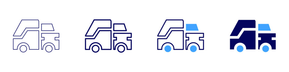 Truck body repair service icon in 4 different styles. Thin Line, Line, Bold Line, Duotone. Duotone style. Editable stroke