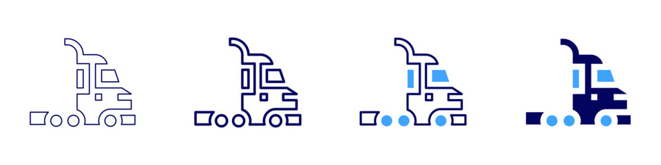 Truck cargo cover icon in 4 different styles. Thin Line, Line, Bold Line, Duotone. Duotone style. Editable stroke
