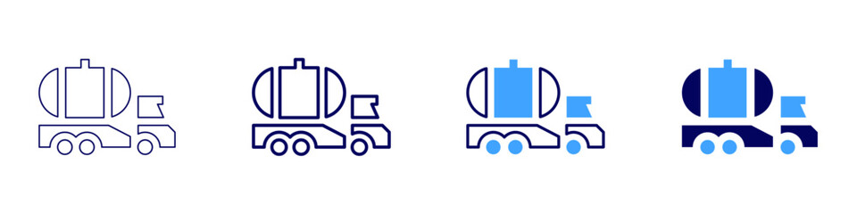 Truck delivery services icon in 4 different styles. Thin Line, Line, Bold Line, Duotone. Duotone style. Editable stroke
