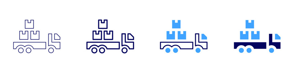 Truck driver career icon in 4 different styles. Thin Line, Line, Bold Line, Duotone. Duotone style. Editable stroke