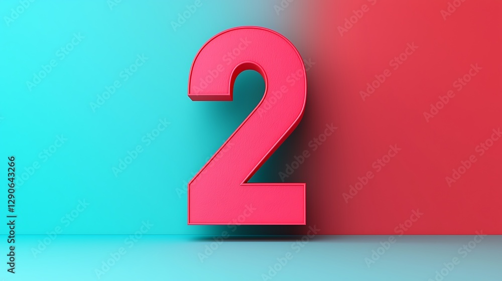 Poster a vibrant, 3d digit 