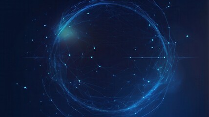Fototapeta premium Abstract Blue Sphere of Global Network Connection