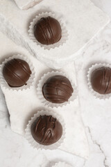 Classic chocolate truffles coated in dark chocolate	