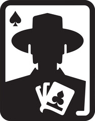 Person Playing Cards Vector Illustration