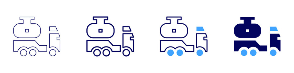 Truck headlight replacement icon in 4 different styles. Thin Line, Line, Bold Line, Duotone. Duotone style. Editable stroke