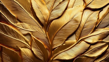 Extreme close-up of gold leaf delicately applied to a textured surface, highlighting the intricate details of the delicate metallic shine and the fine texture beneath.